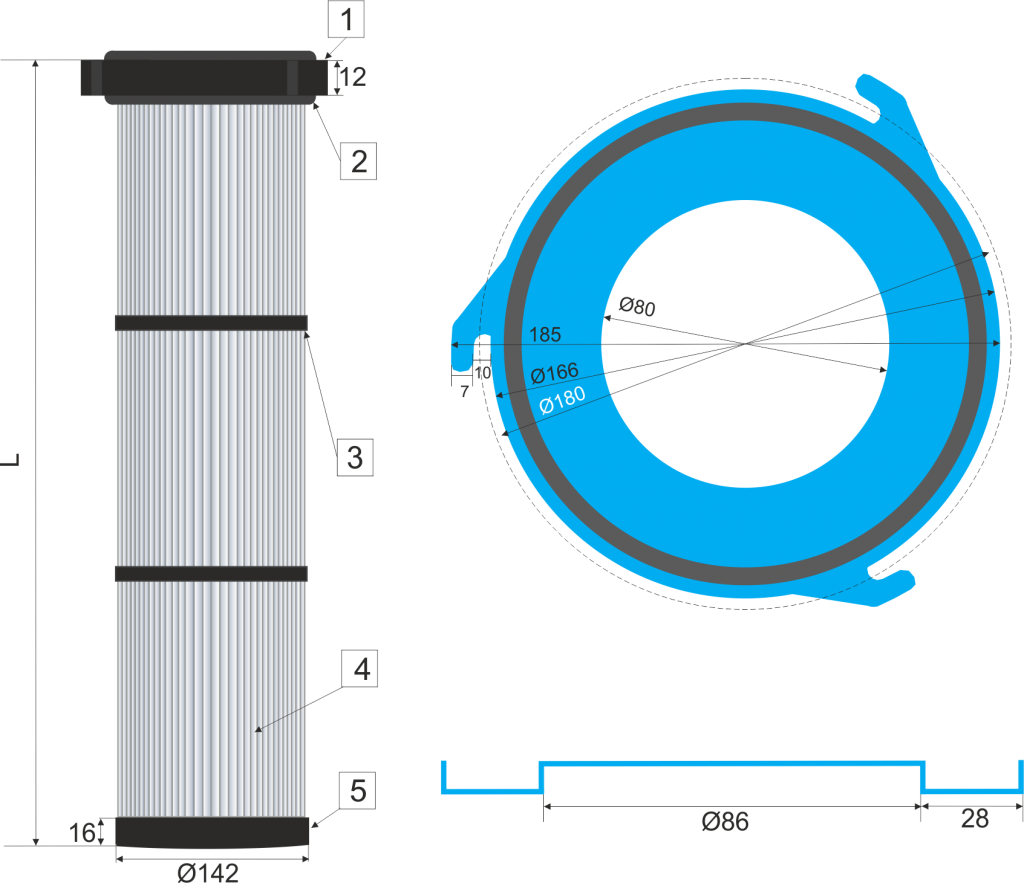 Cartucho filtrante 145-3G